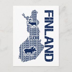 Customisable FINLAND MAP postcard