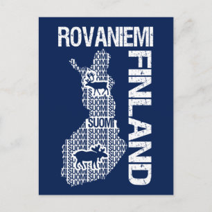 Customisable FINLAND MAP postcard - Rovaniemi