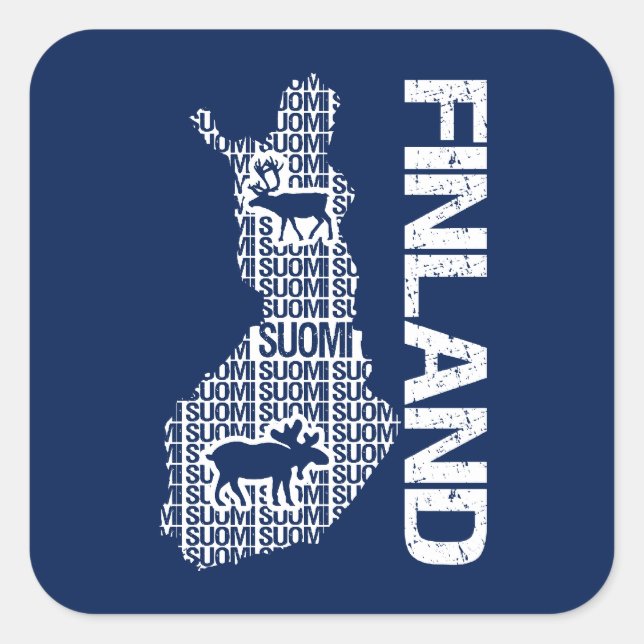 Customisable FINLAND MAP stickers (Front)