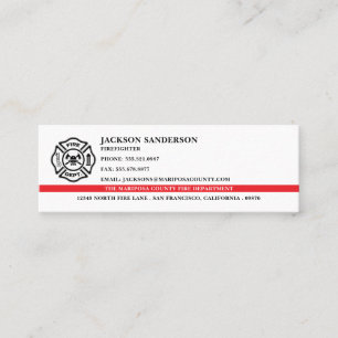 Customisable Fire Department Firefighter Logo Mini Business Card