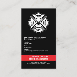 Customisable Fire Department Logo Firefighter Business Card