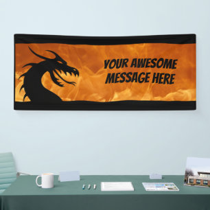 Customisable Fire Dragon Banner
