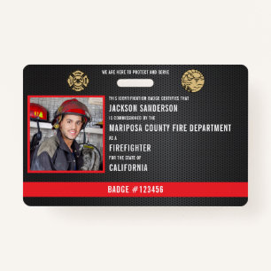 Customisable Firefighter Fire Department Employee ID Badge