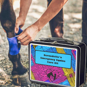 Customisable First Aid Equine Emergency Container Metal Lunch Box