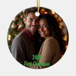 Customisable First Christmas 2024 Ceramic Ornament