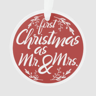 Customisable First Christmas as Mr. and Mrs. Ornament