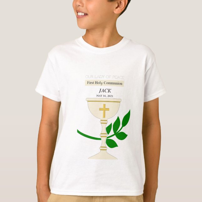 Customisable First Holy Communion Chalice T-shirt (Front)