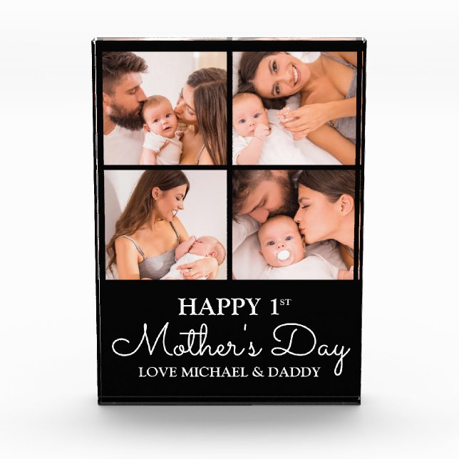 Customisable First Mothers Day Collage Photo Block (Front)