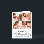 Customisable First Mothers Day Photo Collage Card<br><div class="desc">Happy First Mother's Day! If you need the perfect photo collage item to wish a new mum a happy first Mother's Day,  then customise this item with your own photos of mum and baby. Behind the photos is a white rustic wood background.</div>