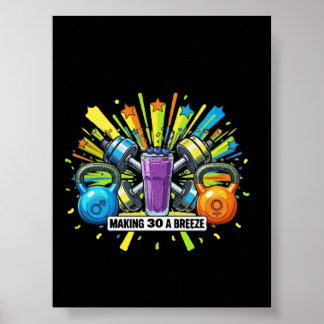 Customisable Fitness Smoothie Celebration Poster