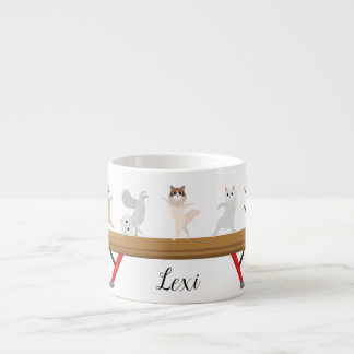 Customisable Five Gymnastics Cats Mini Espresso Cu Espresso Cup