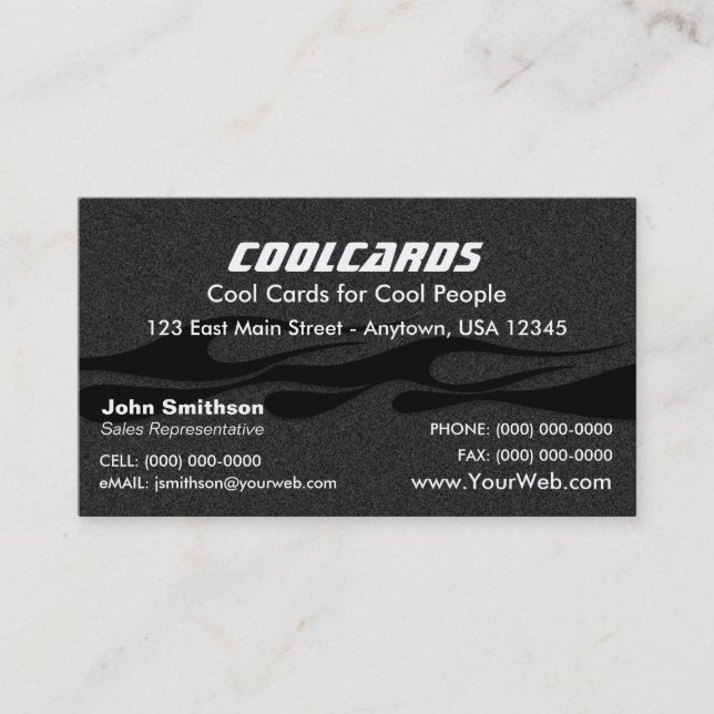 Customisable Flames Business Card (Front)