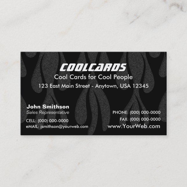 Customisable Flames Business Card (Front)