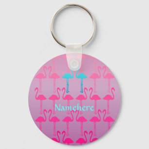 Customisable: Flamingo two Key Ring