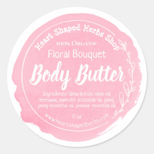 Customisable Floral Body Butter Label Handmade