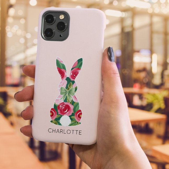 Customisable Floral Bunny iPhone Case (Customizable Floral Bunny iPhone Case)