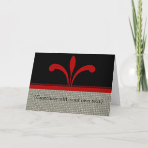 Customisable Floral Chic Greeting Card, Dark Red Card