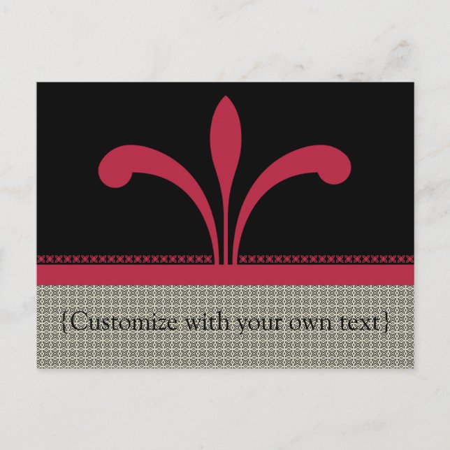 Customisable Floral Chic Postcard, Magenta Postcard (Front)