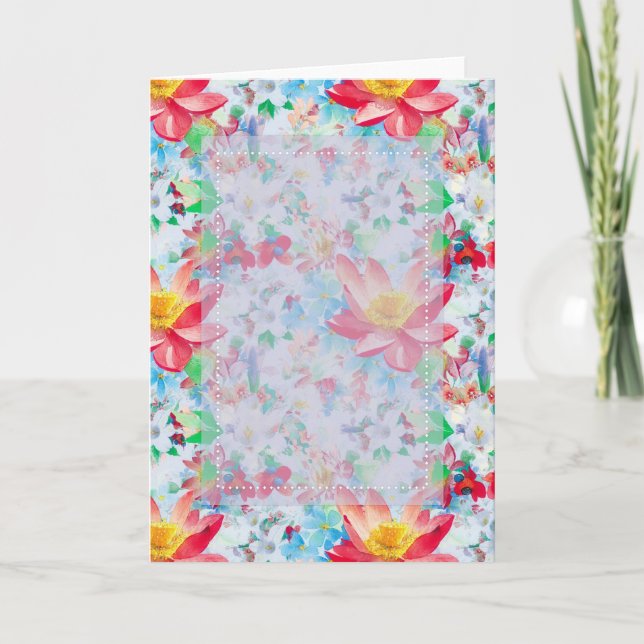 Customisable Floral D3 Blank Greeting Card (Front)
