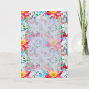Customisable Floral D3 Blank Greeting Card
