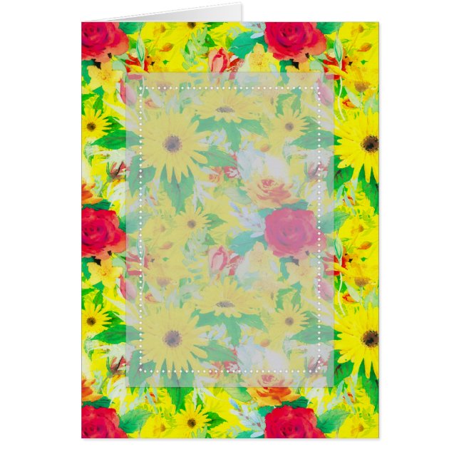 Customisable Floral D4 Blank Greeting Card (Front)