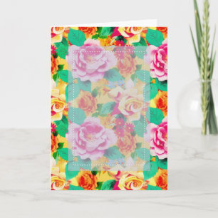 Customisable Floral D7 Blank Greeting Card