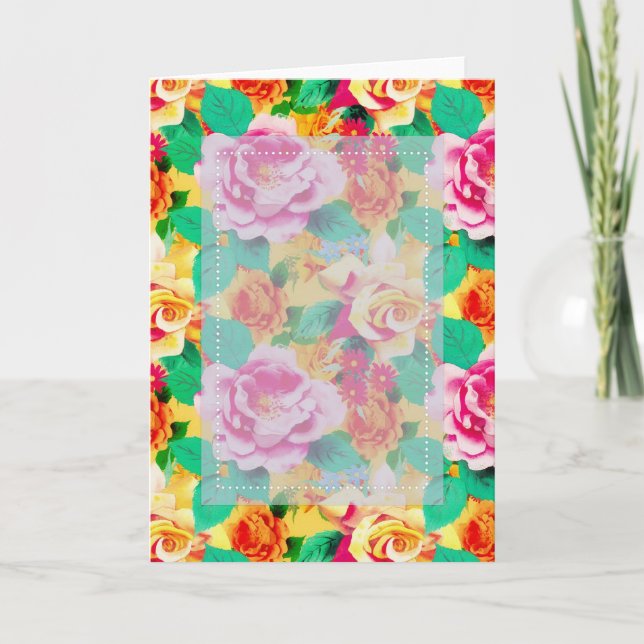 Customisable Floral D7 Blank Greeting Card (Front)
