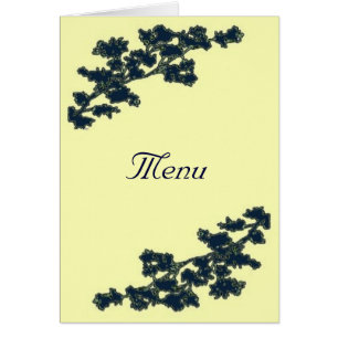 Customisable Floral Deco Wedding Menu Card