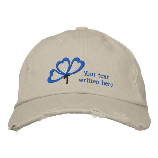 Customisable floral embroidered women's hat (Front)