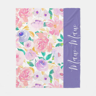 Customisable Floral Fleece Blanket