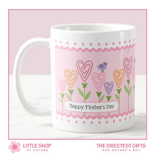 Customisable Floral Hearts Mothers Day Coffee Mug
