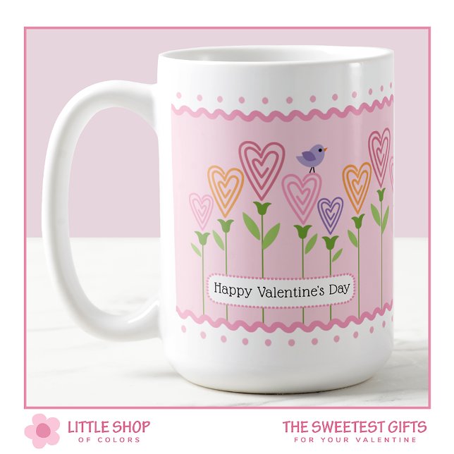 Customisable Floral Hearts Valentines Day Coffee Mug (Creator Uploaded)