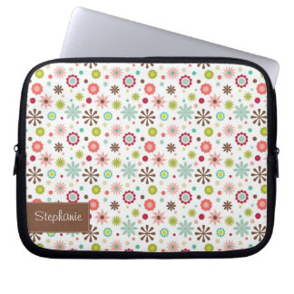 Customisable Floral Laptop Sleeve with Your Name