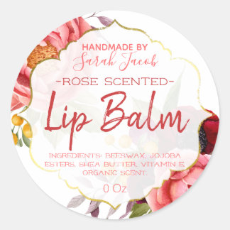 Customisable Floral Lip Balm Label