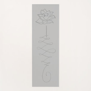 Customisable Floral Lotus Grey Unalome Yoga Mat