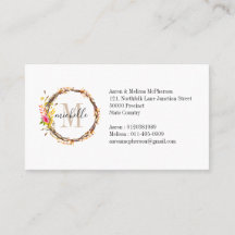 Customisable Floral Monogram Fall Foliage