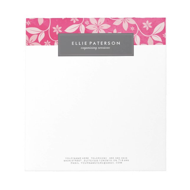 Customisable Floral Note Pad (Front)