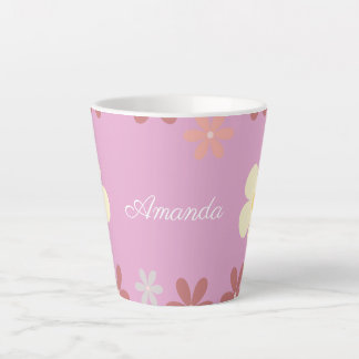 Customisable Floral Pattern Design Latte Mug