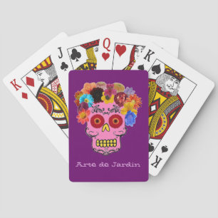 Customisable Floral Sugar Skull Playing Cards