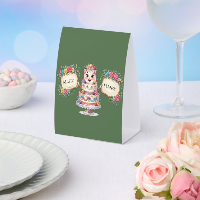 Customisable Floral Wedding Cake Welcome Sign (Insitu(Wedding))