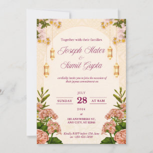 Customisable Floral Wedding Invitation
