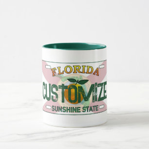 Customisable Florida flag license plate mug