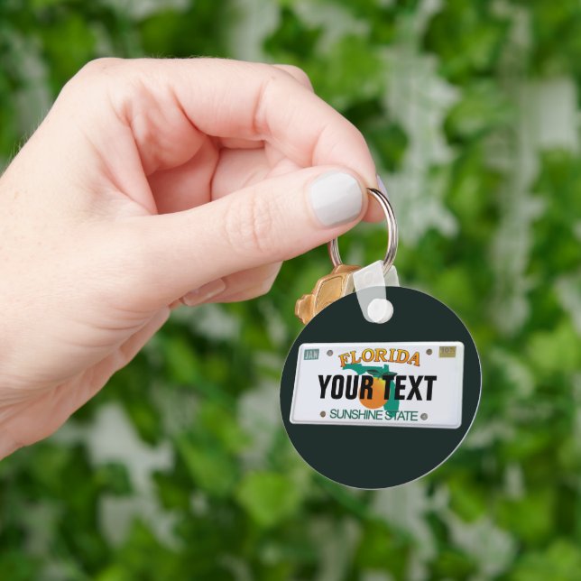 (Customisable) Florida License Plate Key Ring (Hand)
