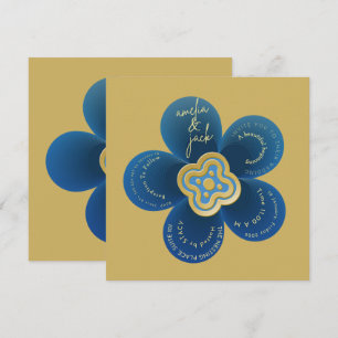 Customisable Flower Die-Cut Unique Marriage Announ Invitation