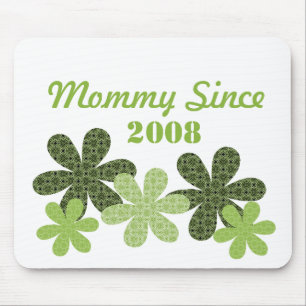 Customisable Flower Mummy Since Mousepad, Green Mouse Pad