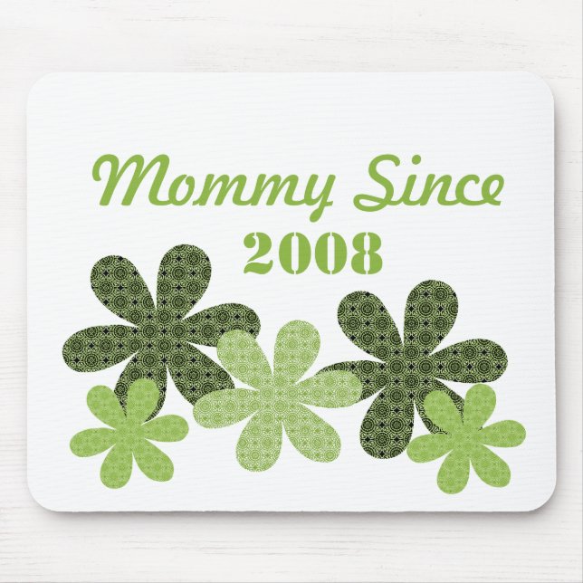 Customisable Flower Mummy Since Mousepad, Green Mouse Pad (Front)