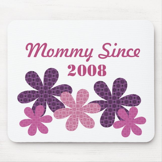 Customisable Flower Mummy Since Mousepad, Purple Mouse Pad (Front)