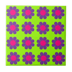 Customisable Flower Power Ceramic Tile