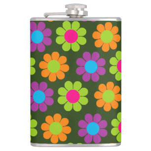 Customisable Flower Power Hip Flask