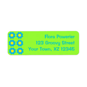 Customisable Flower Power Return Address Label